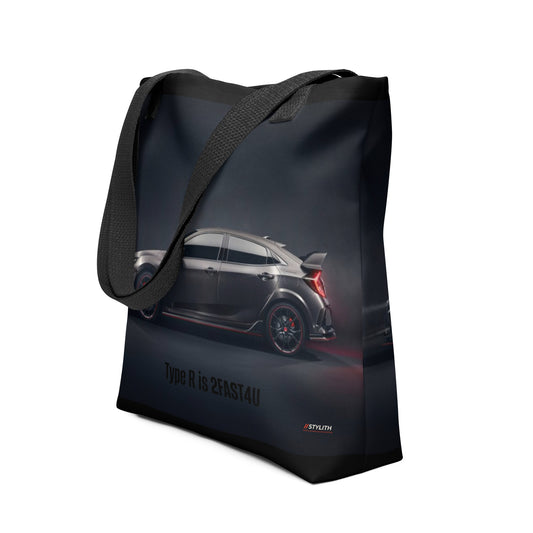 Honda Civic Type R "Type R 2FAST4U" Black Tote Bag